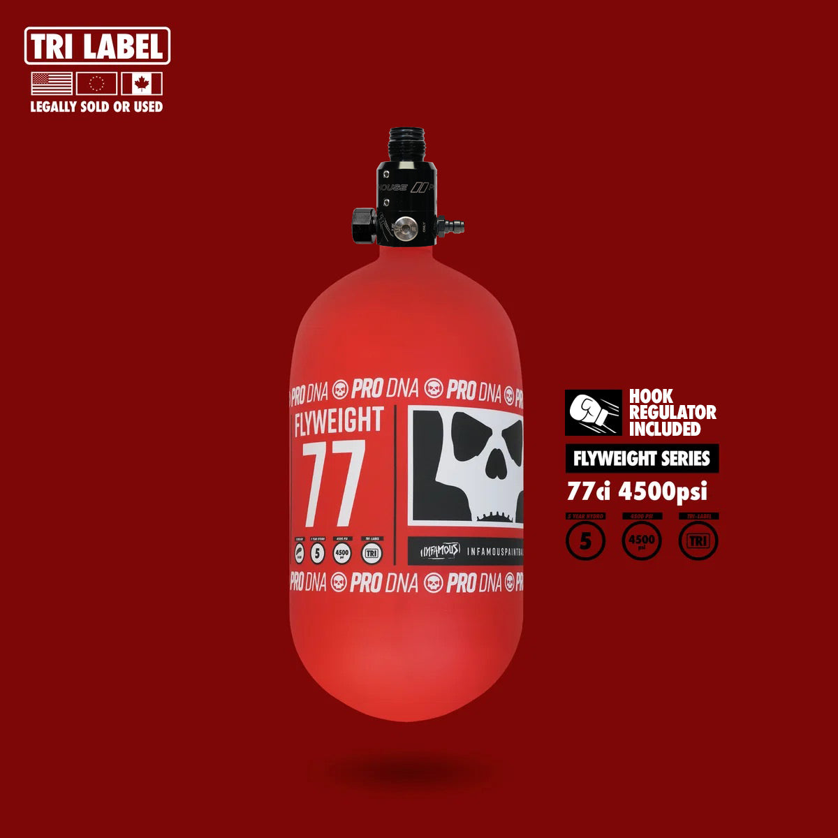 FLYWEIGHT TANK 77CI - RC SKULL + HOOK REGULATOR