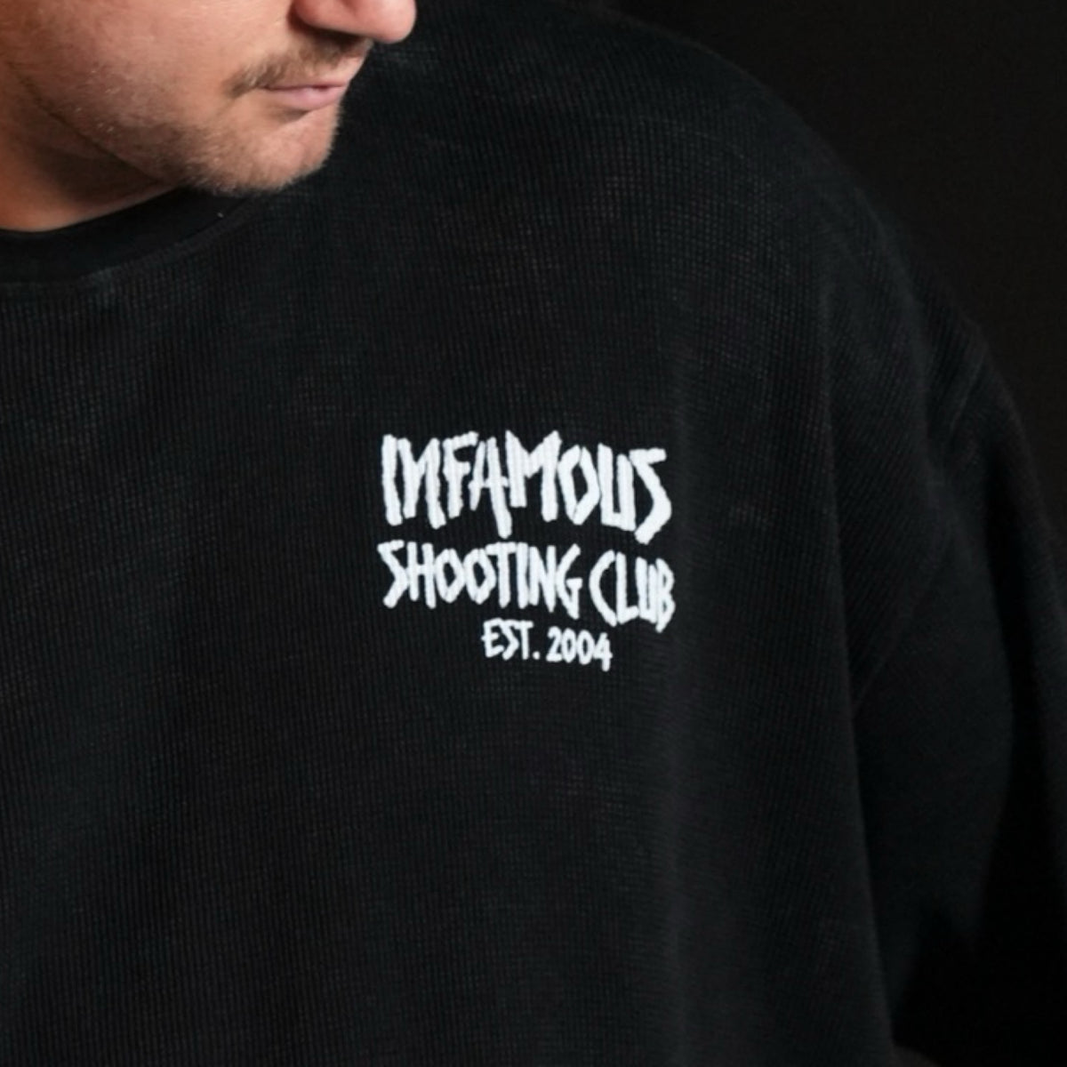 FOUNDATION WAFFLE TEE – BLACK WASH