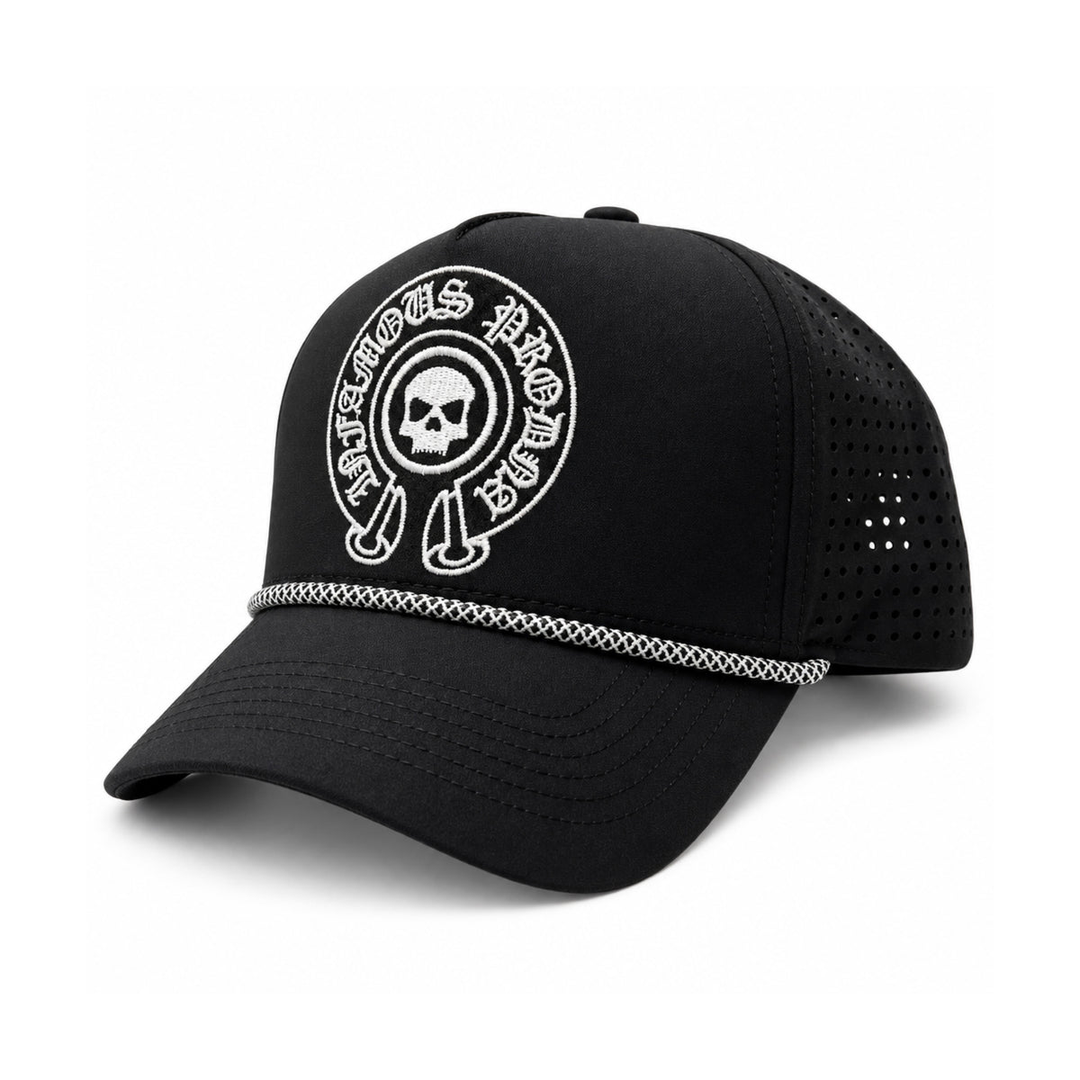 INFAMOUS™ Snapback Hat - Skull Horseshoe - Black