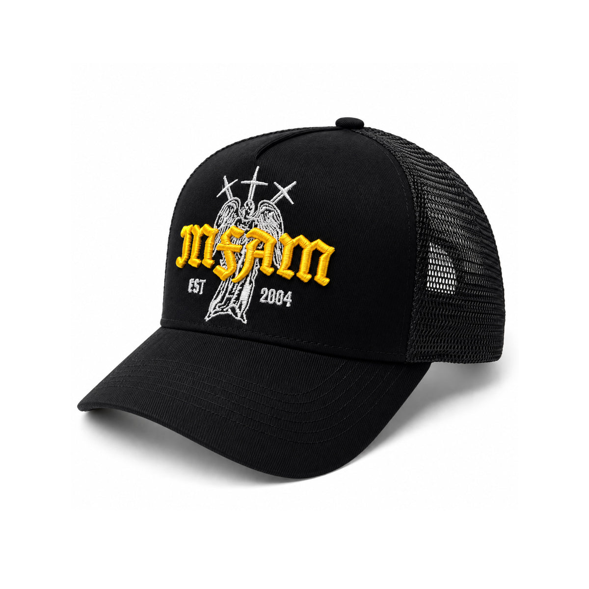 INFAMOUS™ Snapback Trucker Hat - Angel - Black/Gold