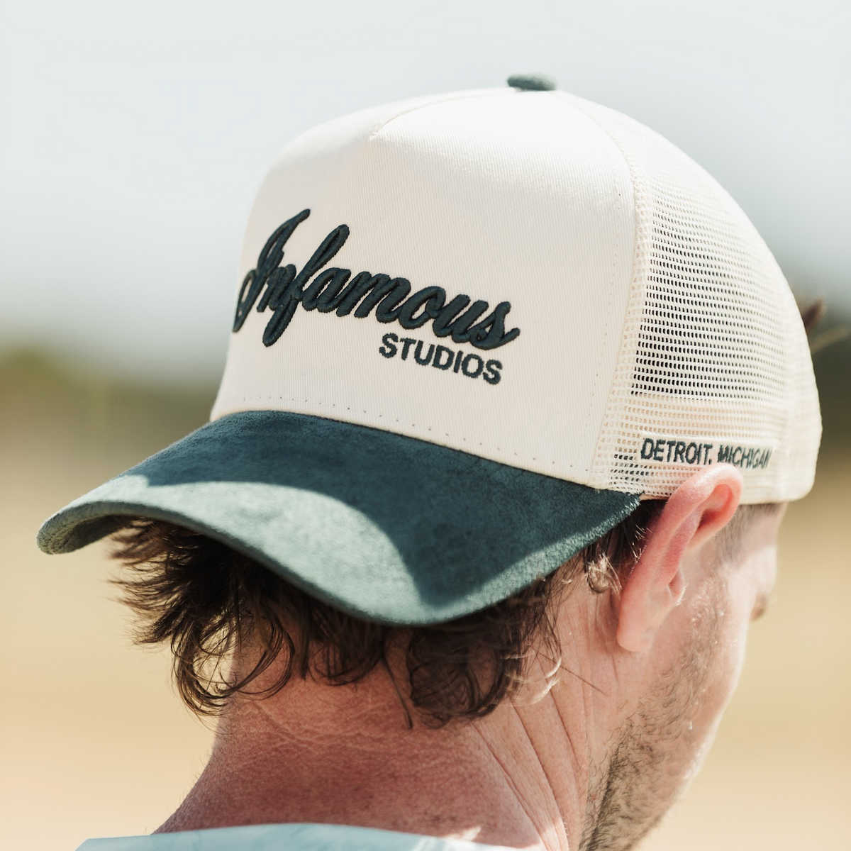 INFAMOUS™ Snapback Suede Hat - Studios - Neutral/Forest