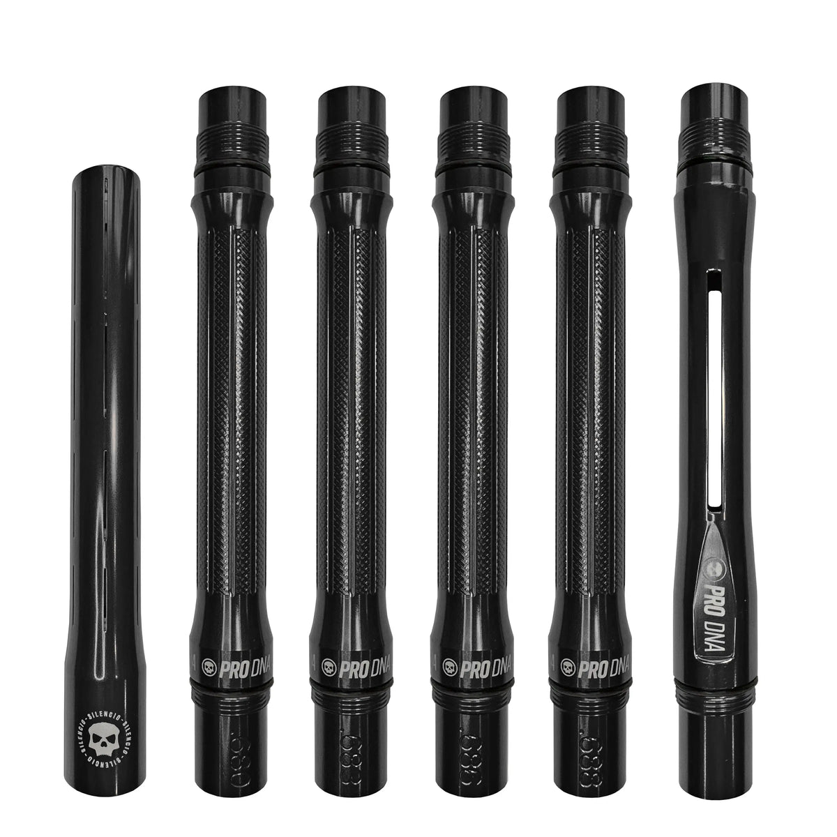 PRO DNA SILENCIO™ BARREL KIT - GLOSS BLACK - COCKER THREAD Infamous Paintball